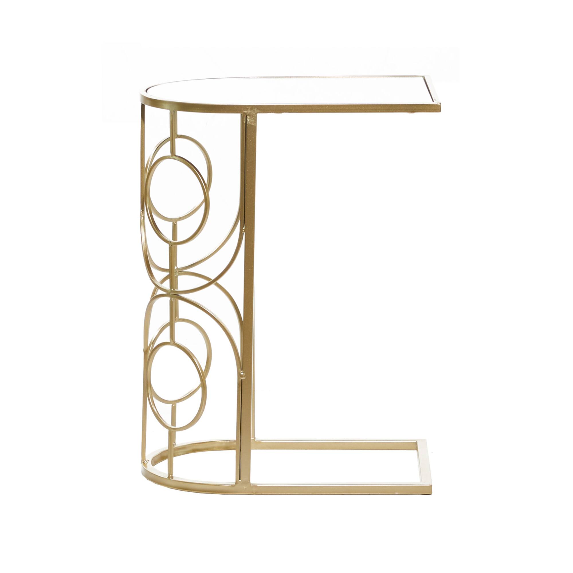 24" Gold Contemporary Metal Accent Table